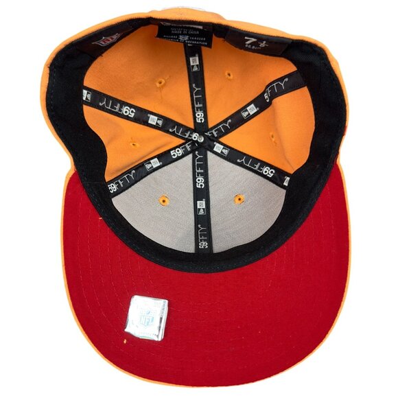Vintage New Era NFL 59FIFTY Tampa Bay Buccaneers Snapback Cap Size 7 1/8 Orange - Picture 9 of 13